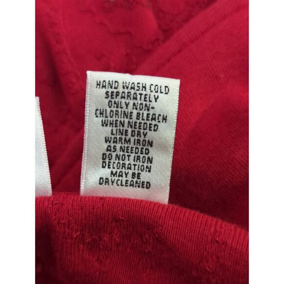 Spa By Chico's Sweatshirt Woman's Small Red Beaded Stripes Full Zip Athletic - Picture 10 of 12